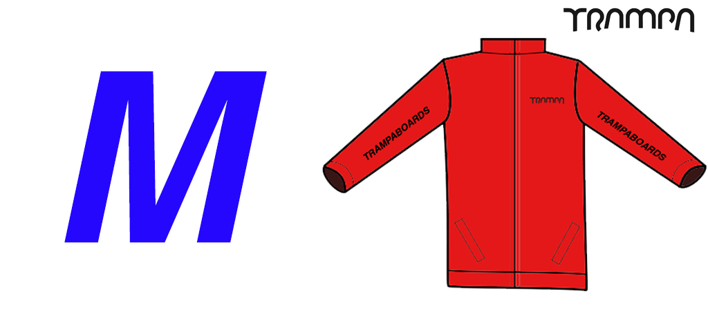 RED Wind Proof Jacket with BLACK TRAMPA Logo's - Medium