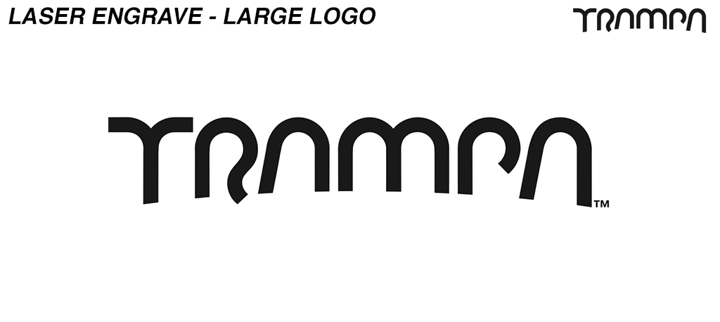 Laser Engraved TRAMPA logo on Front of Garment