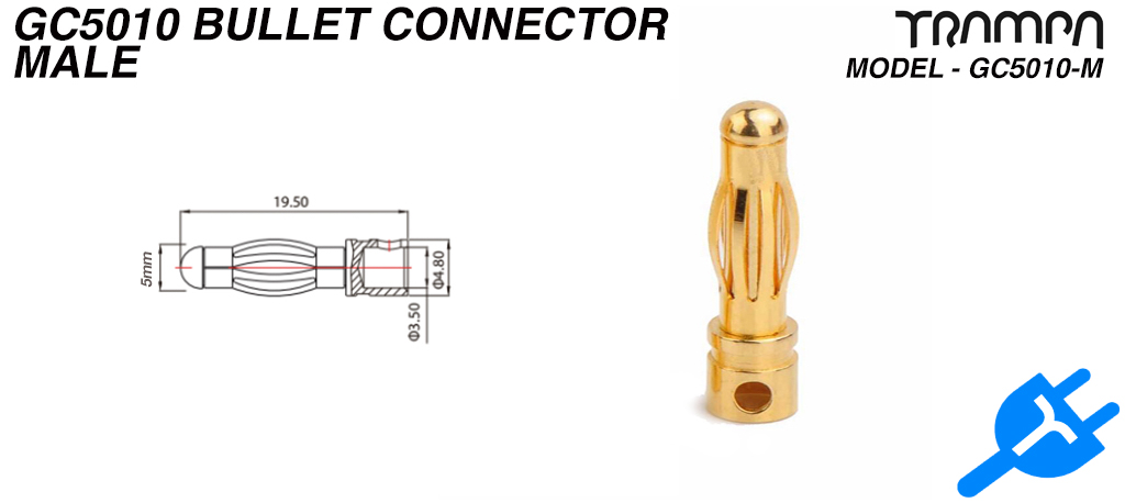 GC5510-M - 5mm MALE BULLET connector