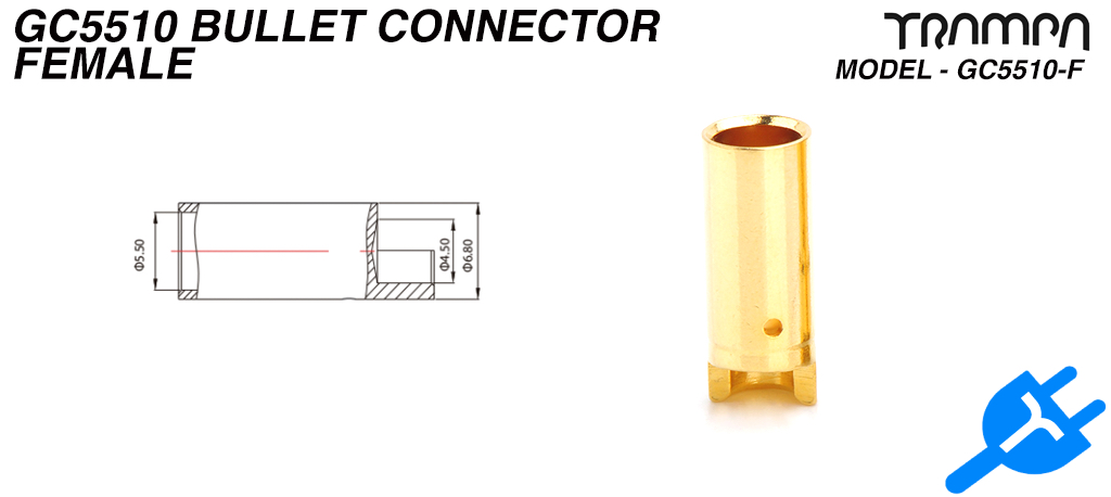 GC5510-F - 5mm FEMALE BULLET connector