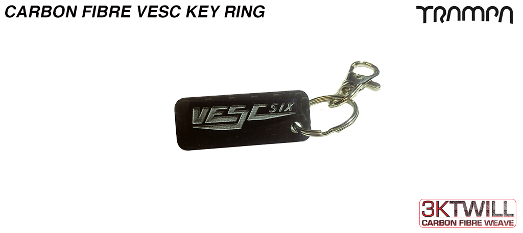 Carbon Fiber VESC Keyfob with Stainless Steel Ring & Quick release Carabine