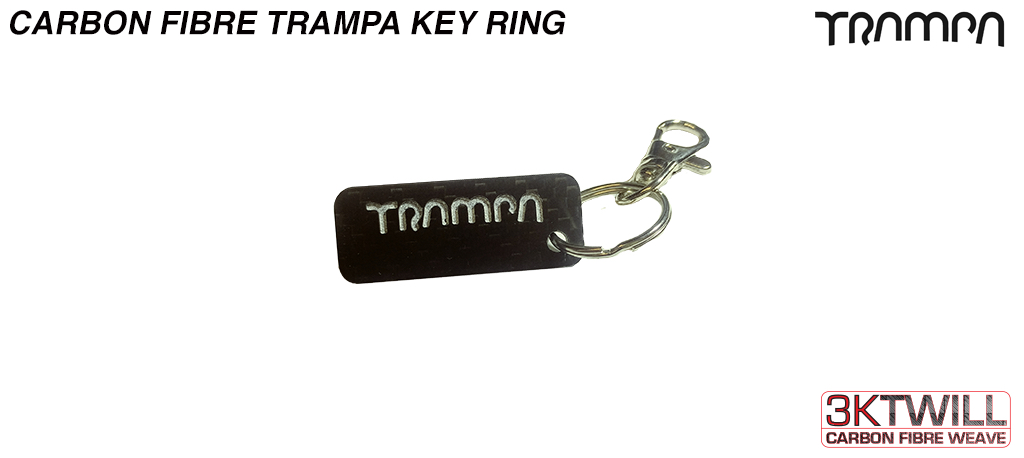 Carbon Fiber TRAMPA Keyfob with Stainless Steel Ring & Quick release Carabine