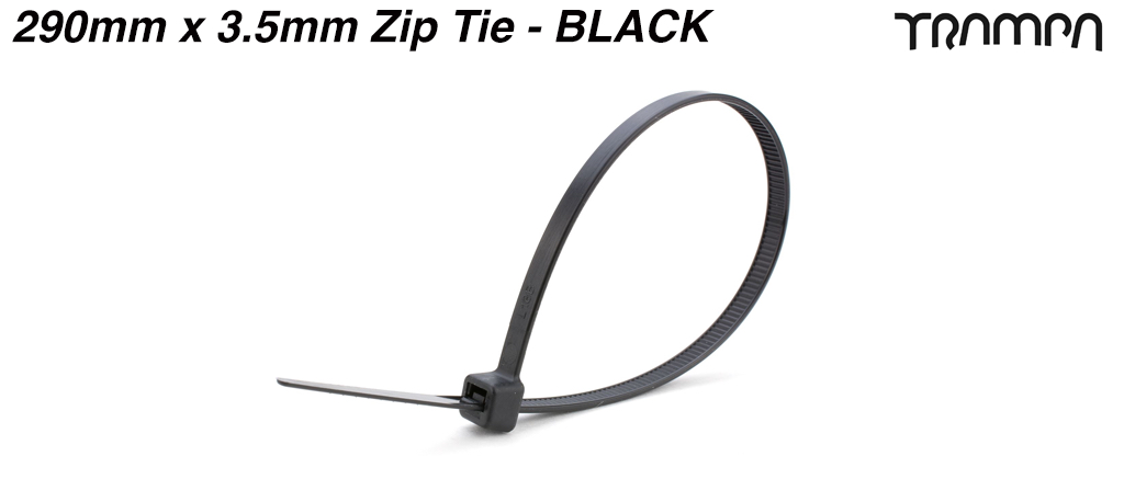 290mm x 3.5mm Zip Tie - BLACK