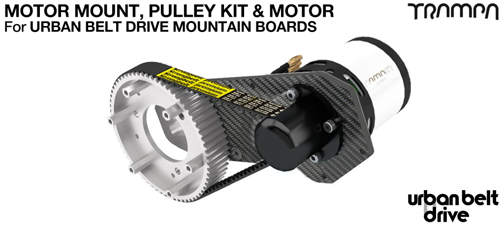 URBAN MOUNTAINBOARD Motormount with Custom TRAMPA Motor & 66 Tooth URBAN MOUNTAINBOARD Pulley Kit - Single Motor