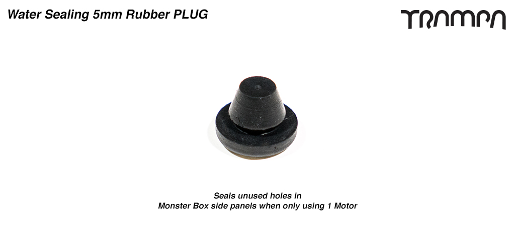 5mm Rubber PLUG  - Seals unused holes in Monster Box side panels when only using 1 Motor