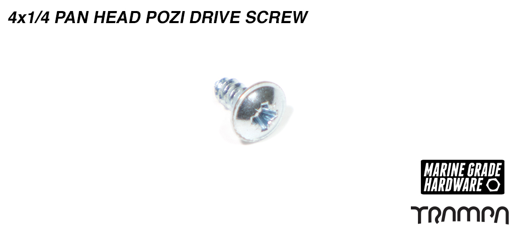 4g x 1/4 Pan Head POZI Drive Screw Stainless Steel