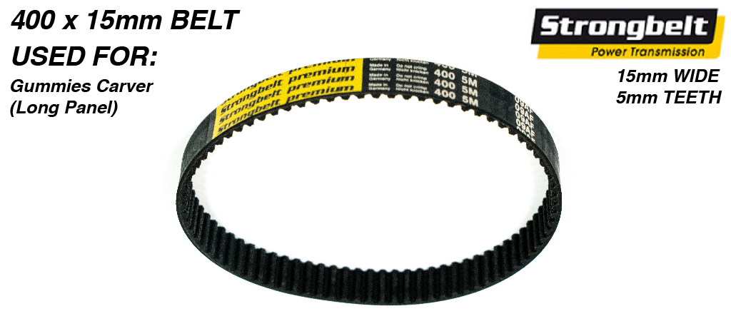 400mm long x 15mm wide High Torque Drive (HTD) 5M (5mm Tooth Space) High Power (HP)  STRONGBELT