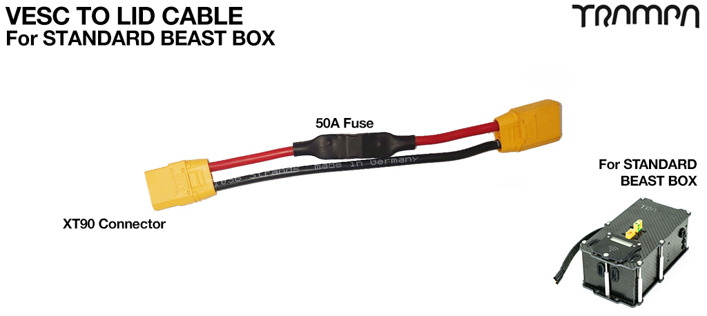 Beast Box - VESC to Beast Box Lid Silicone Cable 