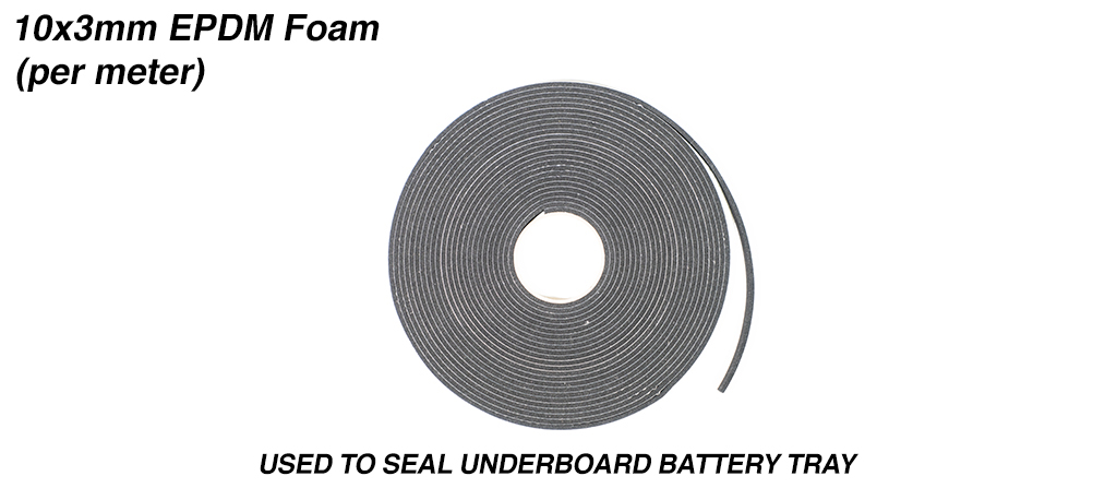 10x3mm EPDM Foam Used to seal the underboard Battery Tray & priced per meter
