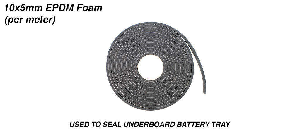 10x5mm EPDM Foam Used to seal the Underboard Battery Tray & priced per meter 