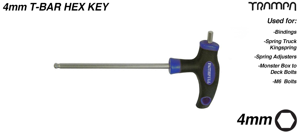 4mm Luxury T-Bar HEX Key  is used to tighten & loosen your springs through the spring adjuster