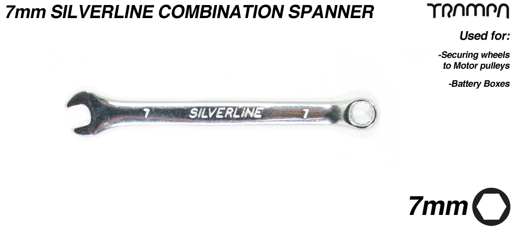 7mm Slimline Short length Combination Ring & Open end Spanner