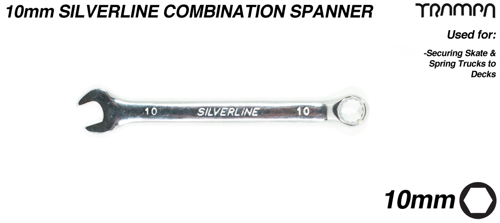 10mm Slimline Short length Combination Ring & Open end Spanner 
