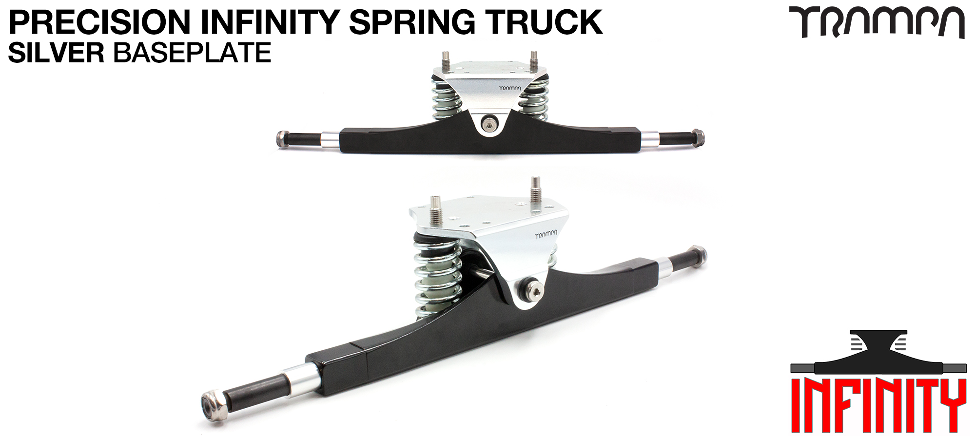 INFINITY CNC Precision Electric Mountainboard Truck  - 16 inch wide with 12mm SOLID Axles with Infinity Baseplate & Steel kingpin
