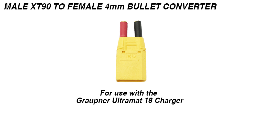 Graupner Charger XT90 to 4mm Bullet Conversion Plug for Charging
