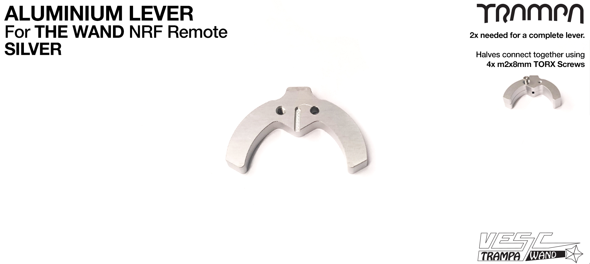 WAND - Aluminium Thumb Lever - SILVER