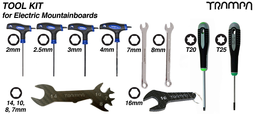 Standard Tool Kit for Electric Mountainboards 