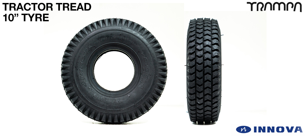 10 Inch INNOVA TRACTOR Tread Tyres on the REAR (+£25)