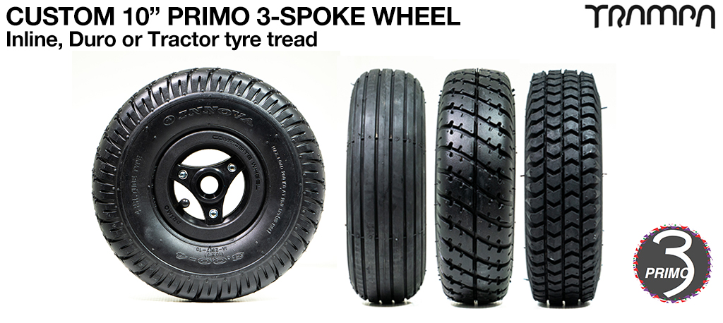 10 inch Primo Wheel - Primo 3 Spoke composite Hub with 10 Inch Tyre (£40)