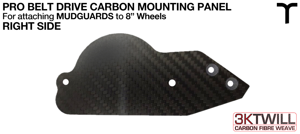 8 inch Mud Guard 3mm Carbon Fibre PRO BELT DRIVE Mounting Panel - REAR RIGHT Part 1