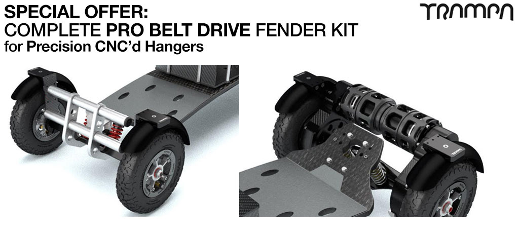Special Offer - Complete Deck Fender Kit for 8 Inch Wheel boards - PRO BELT DRIVE with PRECISION HANGERS
