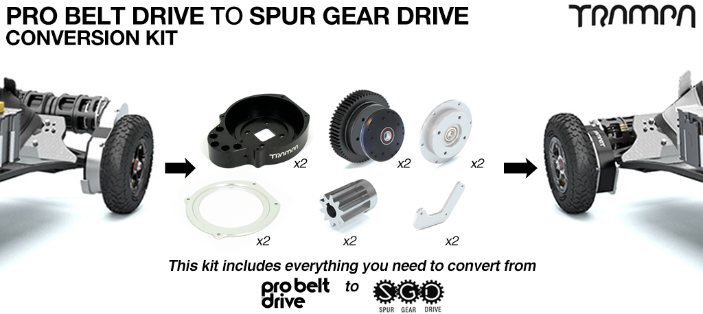 PRO Belt Drive TO Spur Gear Drive conversion Kit