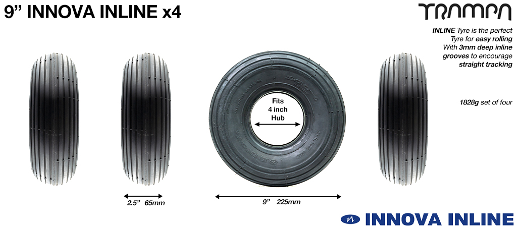 INNOVA INLINE Set - 9 Inch  Straight cut Street tyre