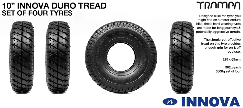 10 Inch DURO-TREAD Tires - Set of 4