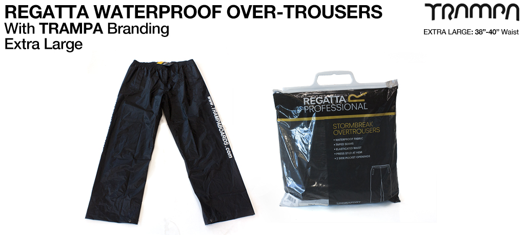 BLACK Waterproof Trousers - Extra-Large (38-40" Waist)