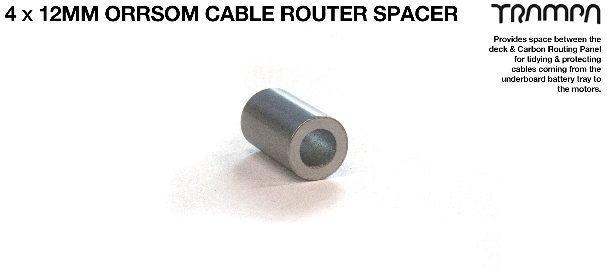 4 x 12mm Orrsom Cable Router Spacer - for providing space to route the cables under the carbon panel