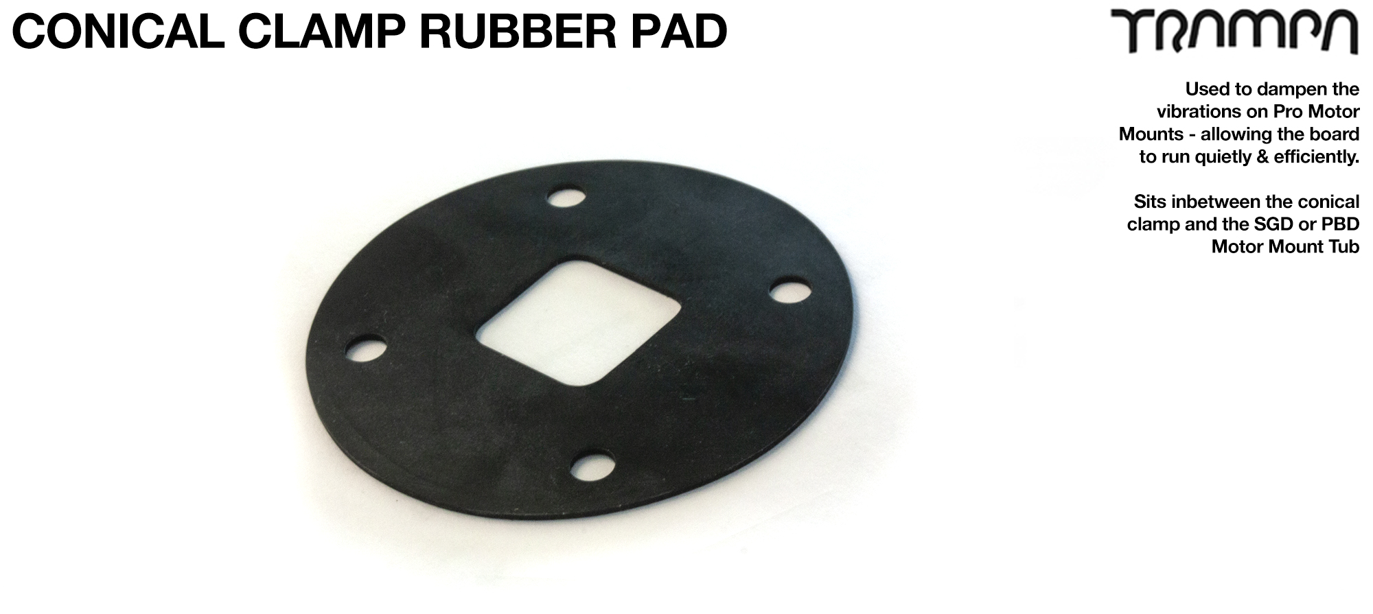 thumbnail interactive-video image 1 of CH Universal Biscuit Style Motor Mount Pads - Bolt-In, Black Rubber (Pads Only) HC9314 1 of 3
