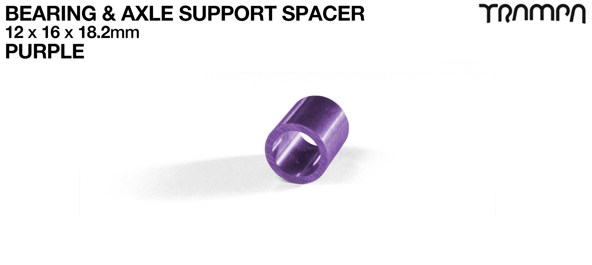 18.2mm Wheel Support Axle Spacers - PURPLE x2