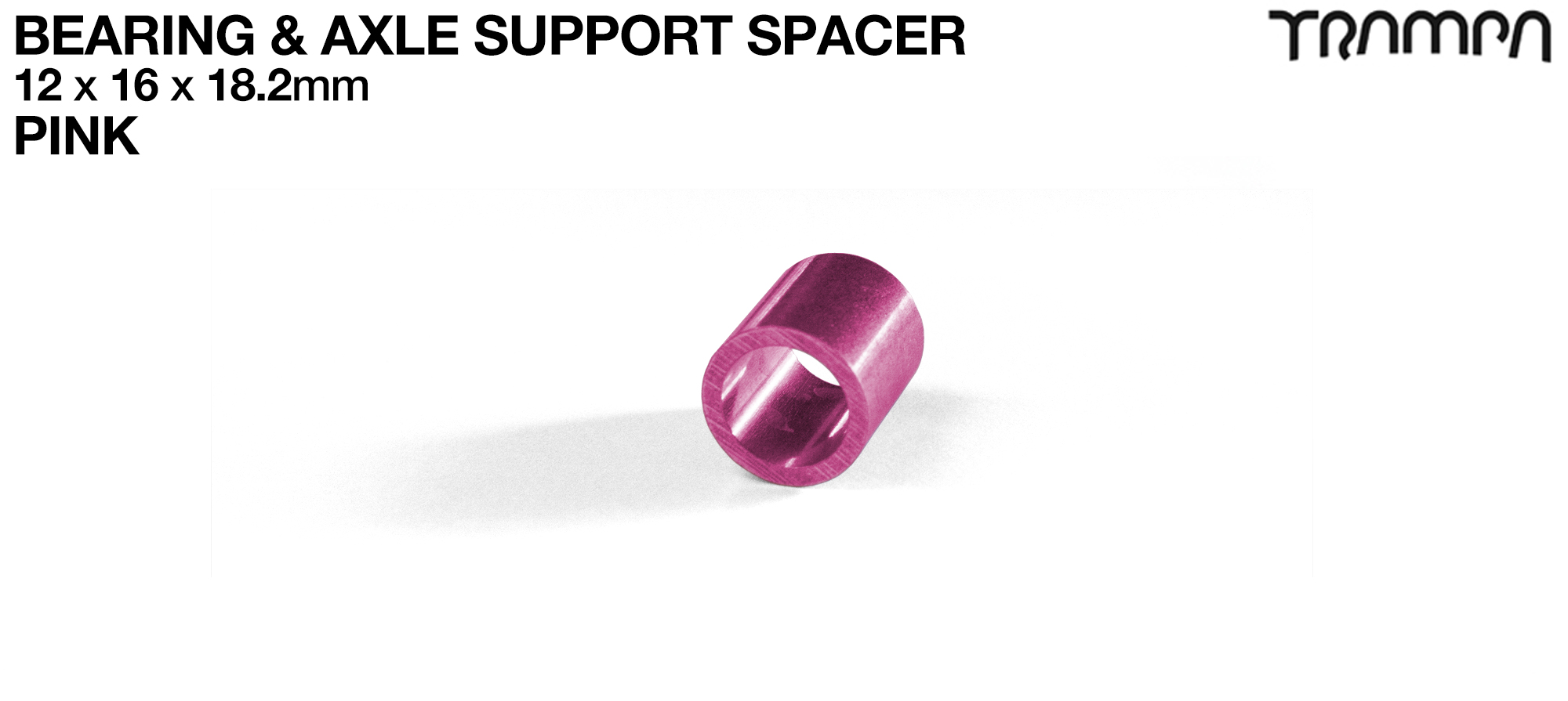 18.2mm Wheel Support Axle Spacers - PINK x2