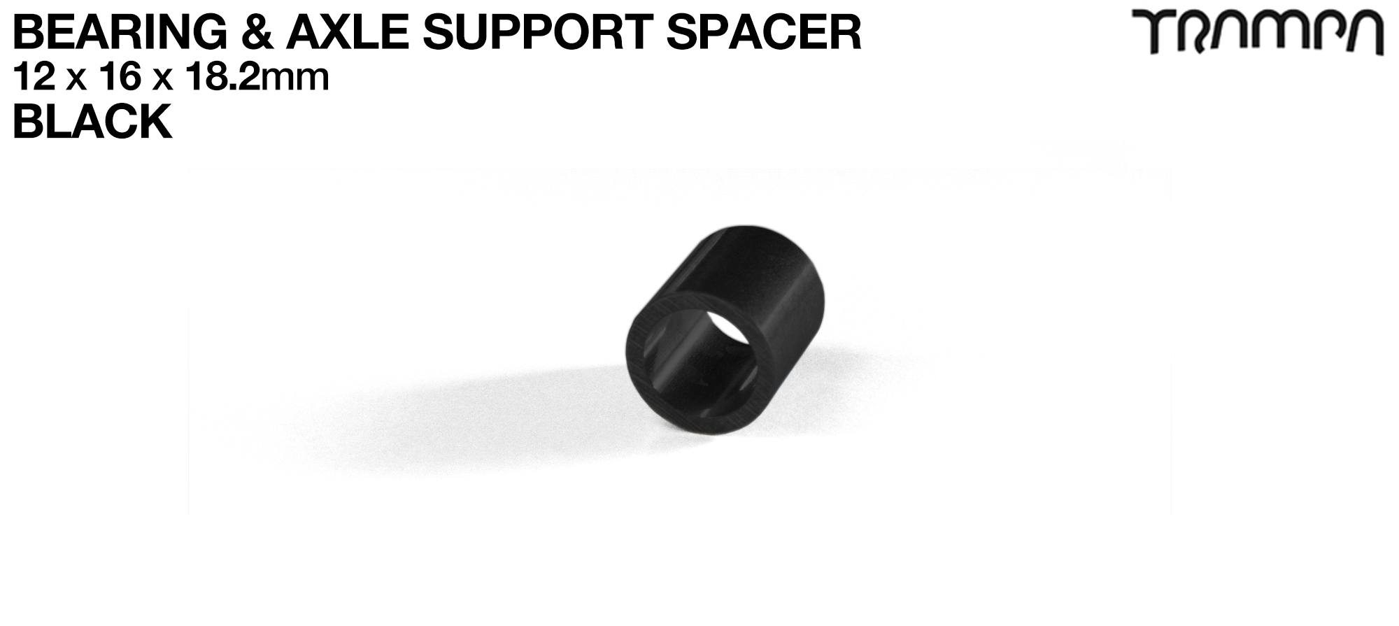 18.2mm Wheel Support Axle Spacers - BLACK x2