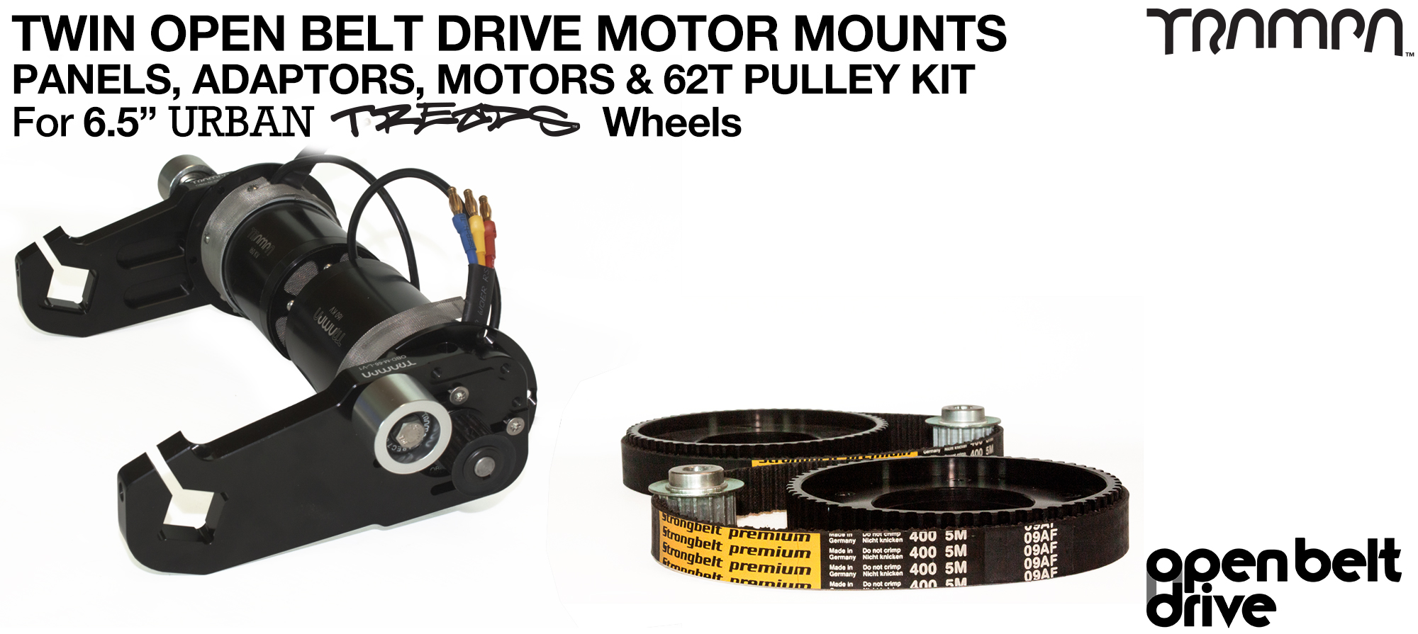 66T OBD Motor Mount with 62T Pulley kit & custom Motor - TWIN
