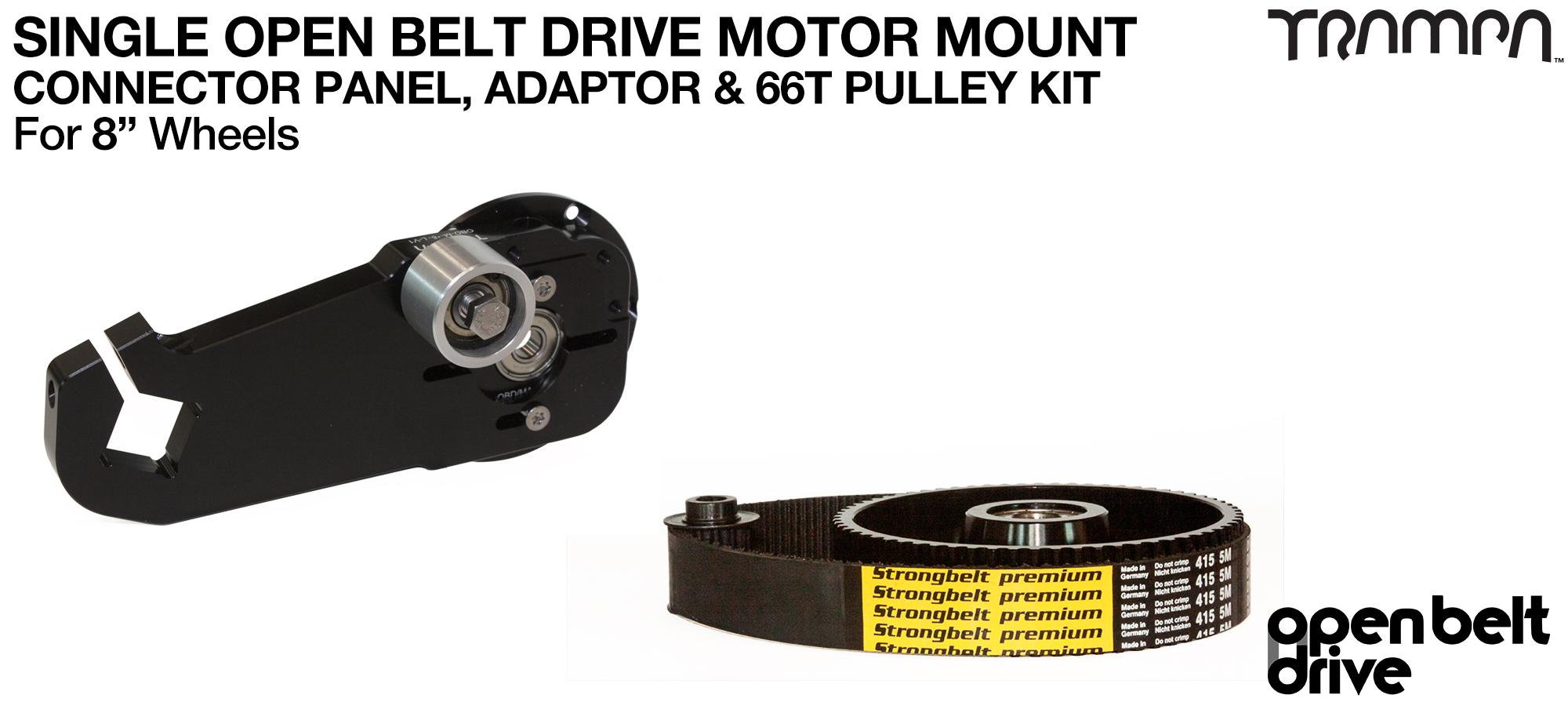 66T OBD Motor Mount & 66 tooth Pulley for 8 Inch Wheel - SINGLE