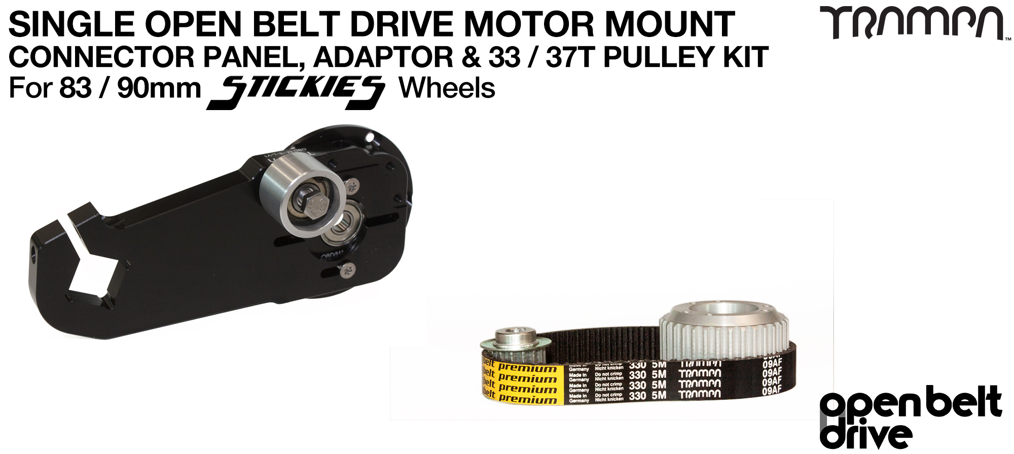 66T OBD Motor Mount & 33 / 37 tooth Pulley for STICKIES Wheels - SINGLE