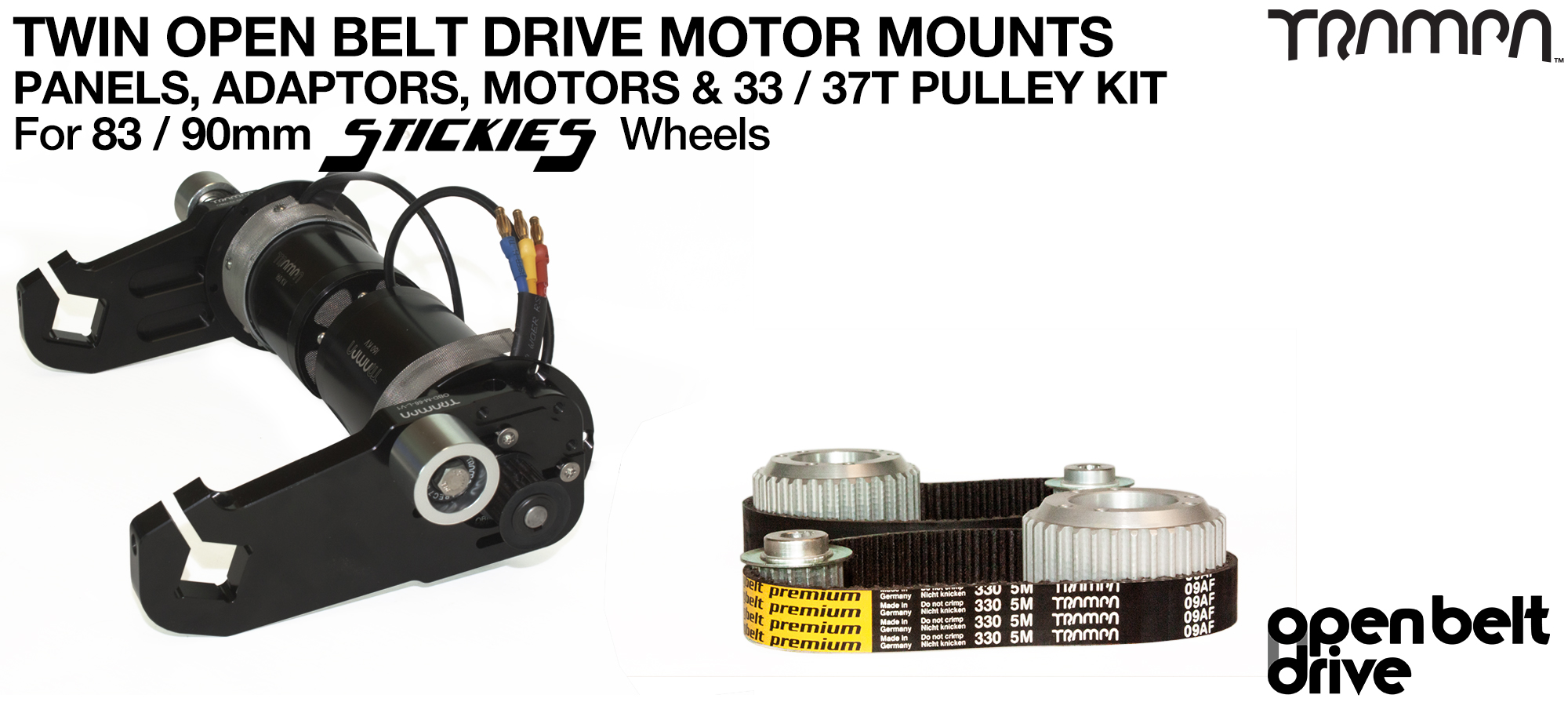 66T OBD Motor Mount with 33 / 37T Pulley kit & custom Motor - TWIN