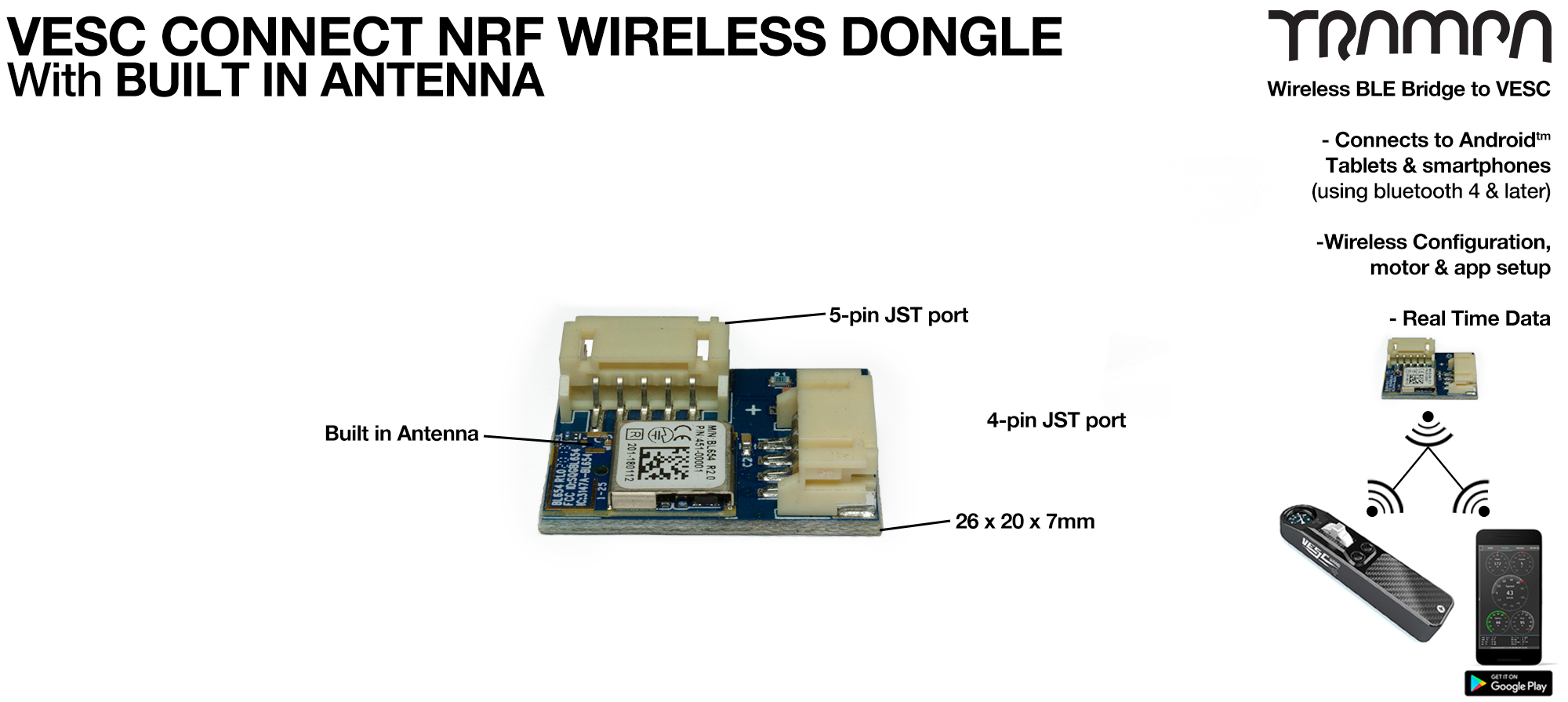 VESC Connect NRF Wireless Dongle with INTEGRATED Antenna 