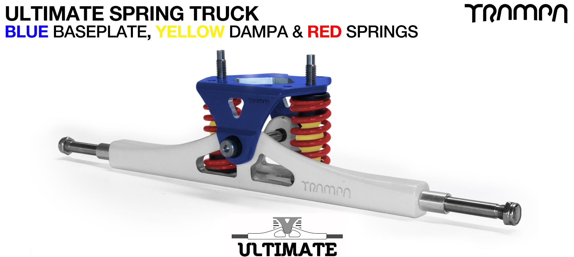 ULTIMATE ATB TRUCK - WHITE ATB Hanger with TITANIUM Axles & Kingpin & NAVY Baseplate 