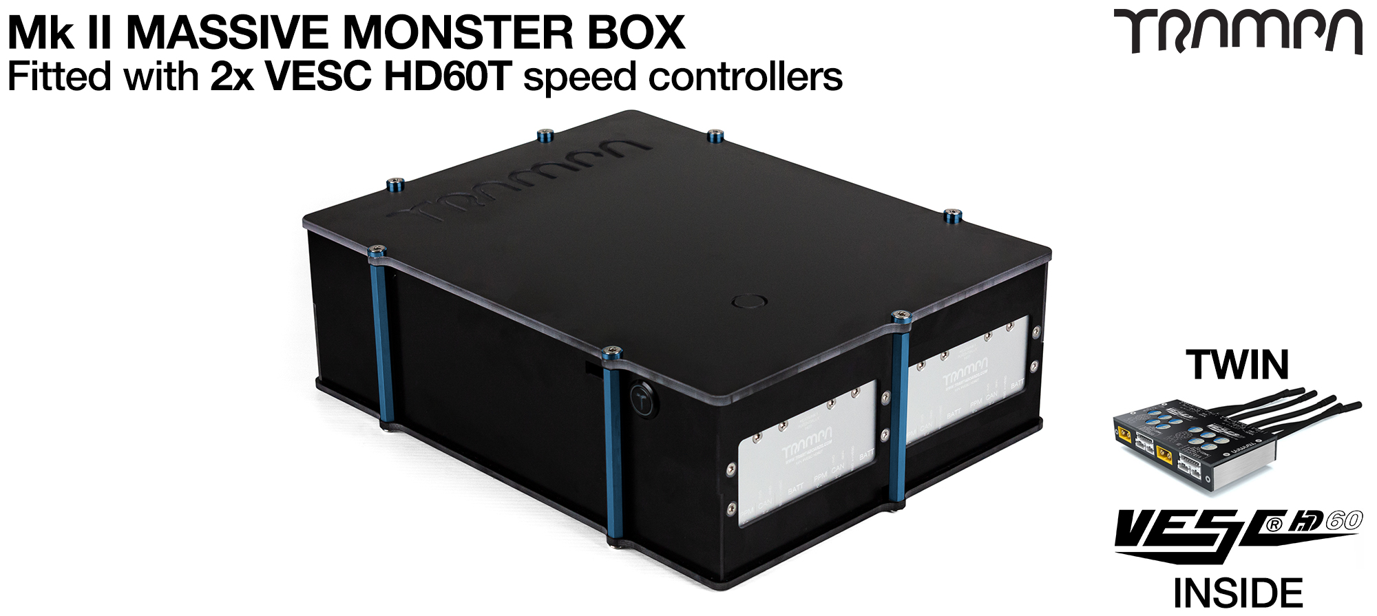21700 4WD MASSIVE MONSTER Box with 2x VESC HD-60Twin Fitted (4WD)