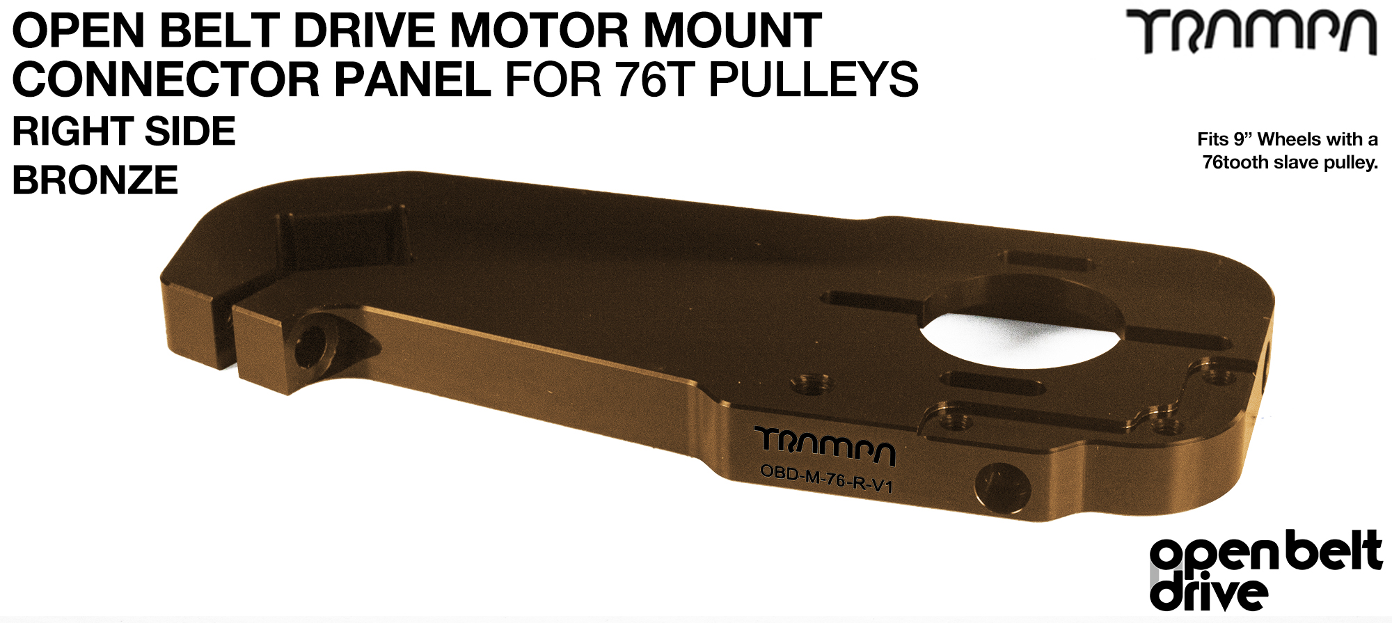 OBD Motor Mount Connector Panel for 76 tooth Pulleys - GOOFY - BRONZE