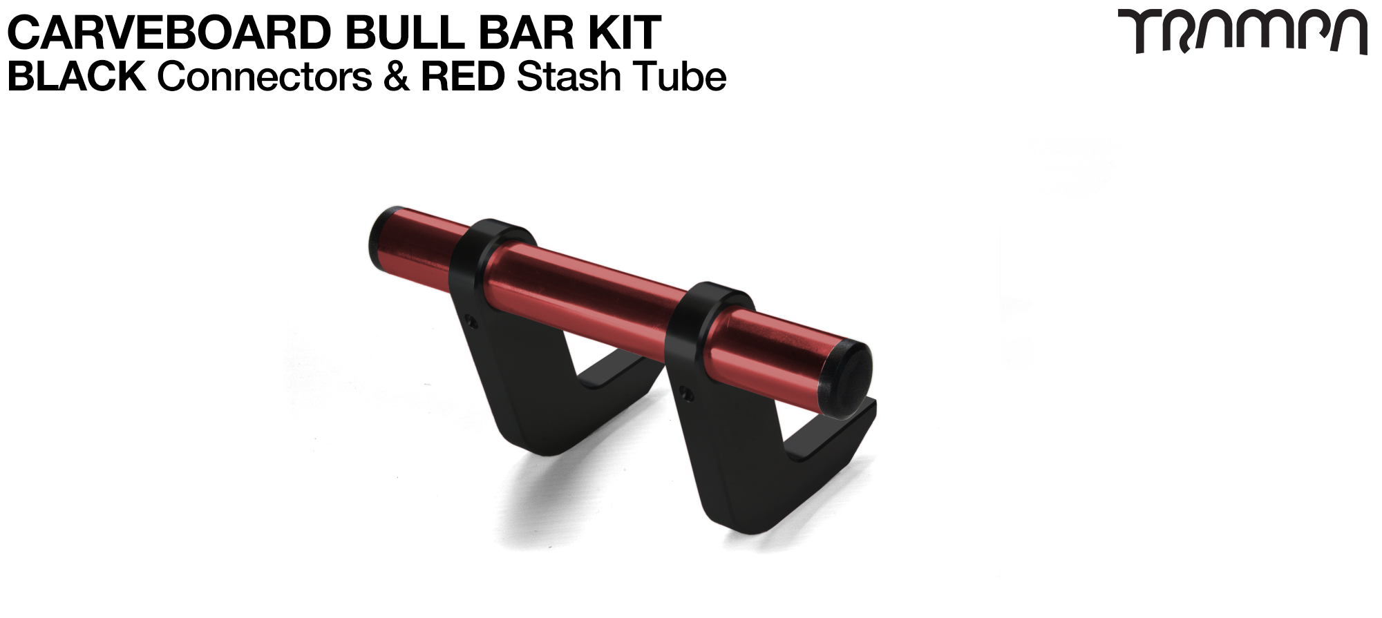 BLACK Uprights & RED Crossbar BULL BARS for CARVE BOARDS using T6 Heat Treated CNC'd AluminIum Clamps, Hollow Aluminium Stash Tubes with Rubber end bungs 