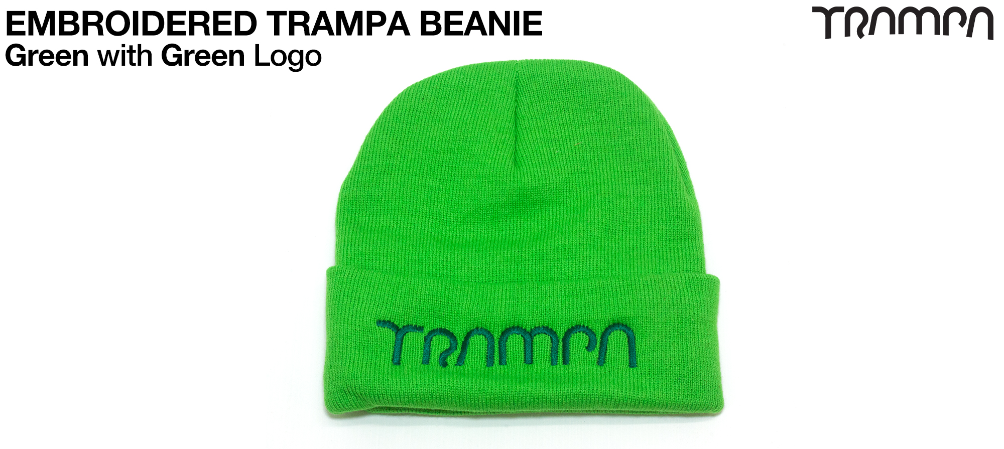 GREEN Woolie hat with GREEN TRAMPA logo