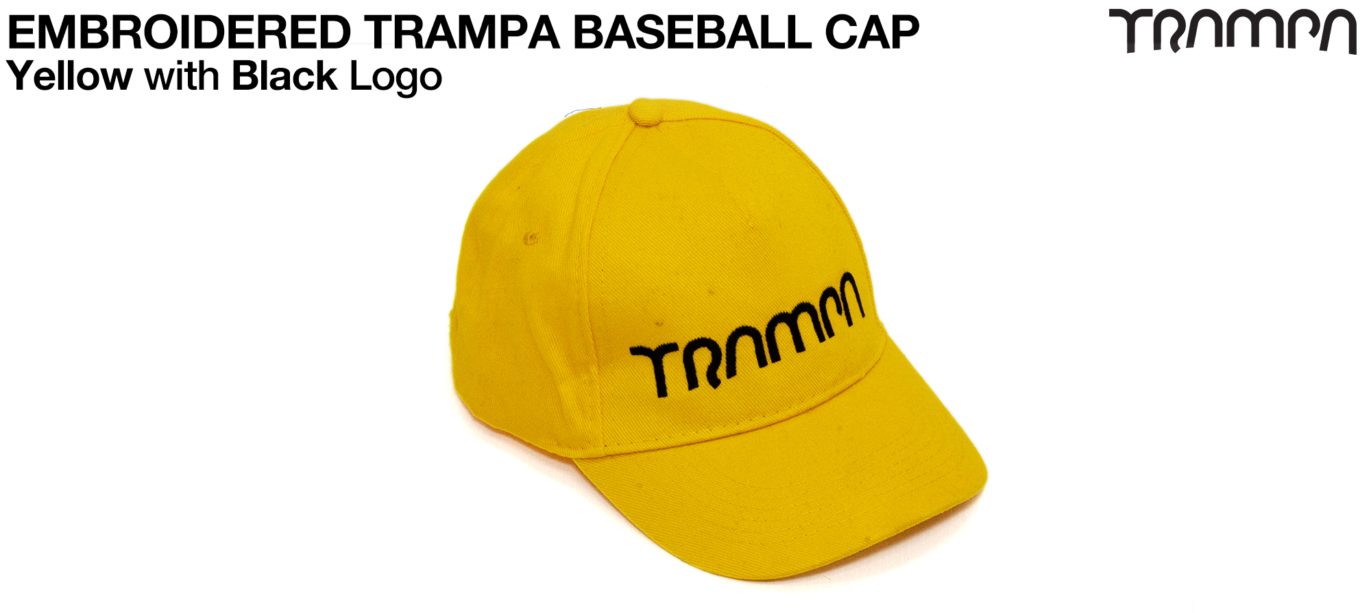 YELLOW Baseball Cap with BLACK logo embroidered