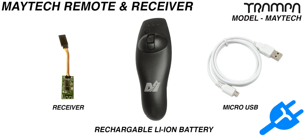 Maytech Rechargable Remote Control & Receiver - Thumb Controlled