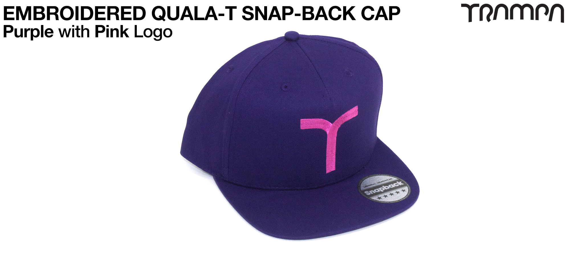 PURPLE SNAPBACK Cap with PINK QUALA-T logo embroidered 