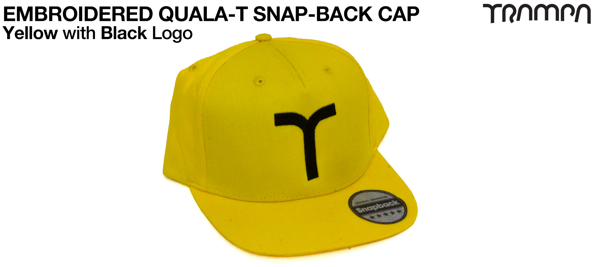 YELLOW SNAPBACK Cap with BLACK QUALA-T logo embroidered 