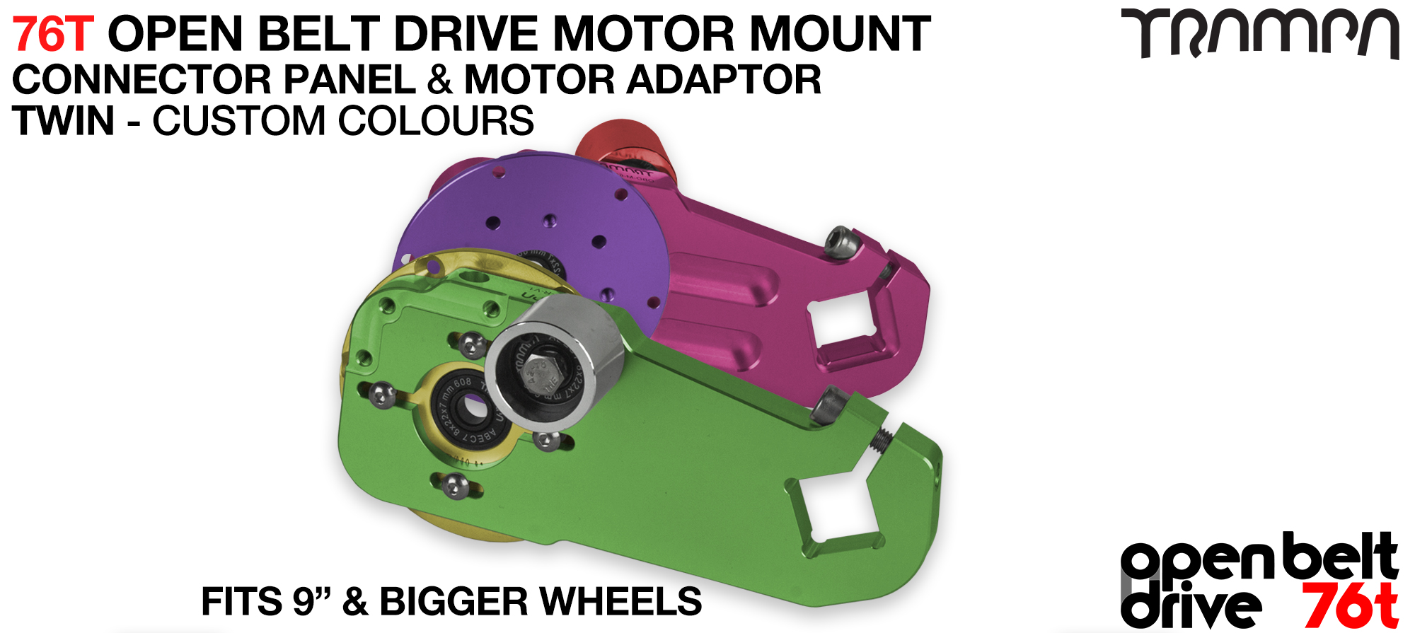 76T Open Belt Drive Motor Mount and Motor Adaptor - TWIN 