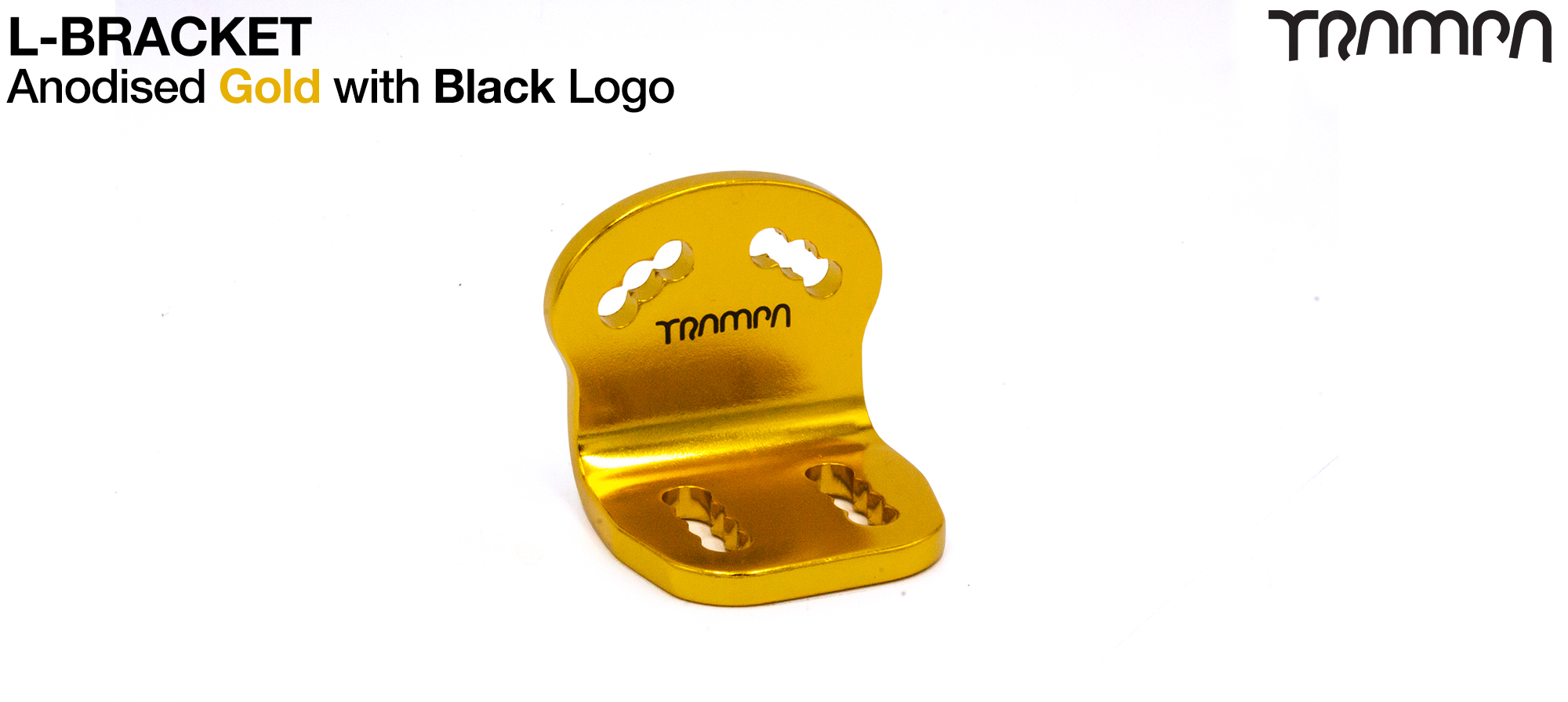 GOLD Anodised with BLACK logo L-Bracket 